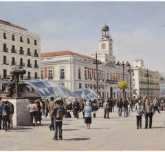 Puerta del Sol, Madrid, óleo, 54 x 81 cm.
